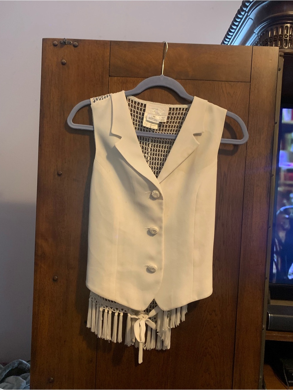 Cache Ivory Fringe Vest